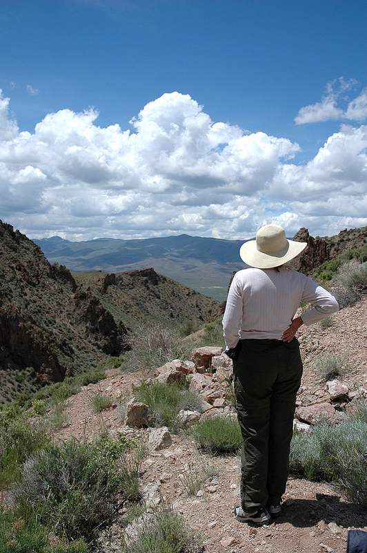 Hiker in Pahute Peak Wilderness Nevada