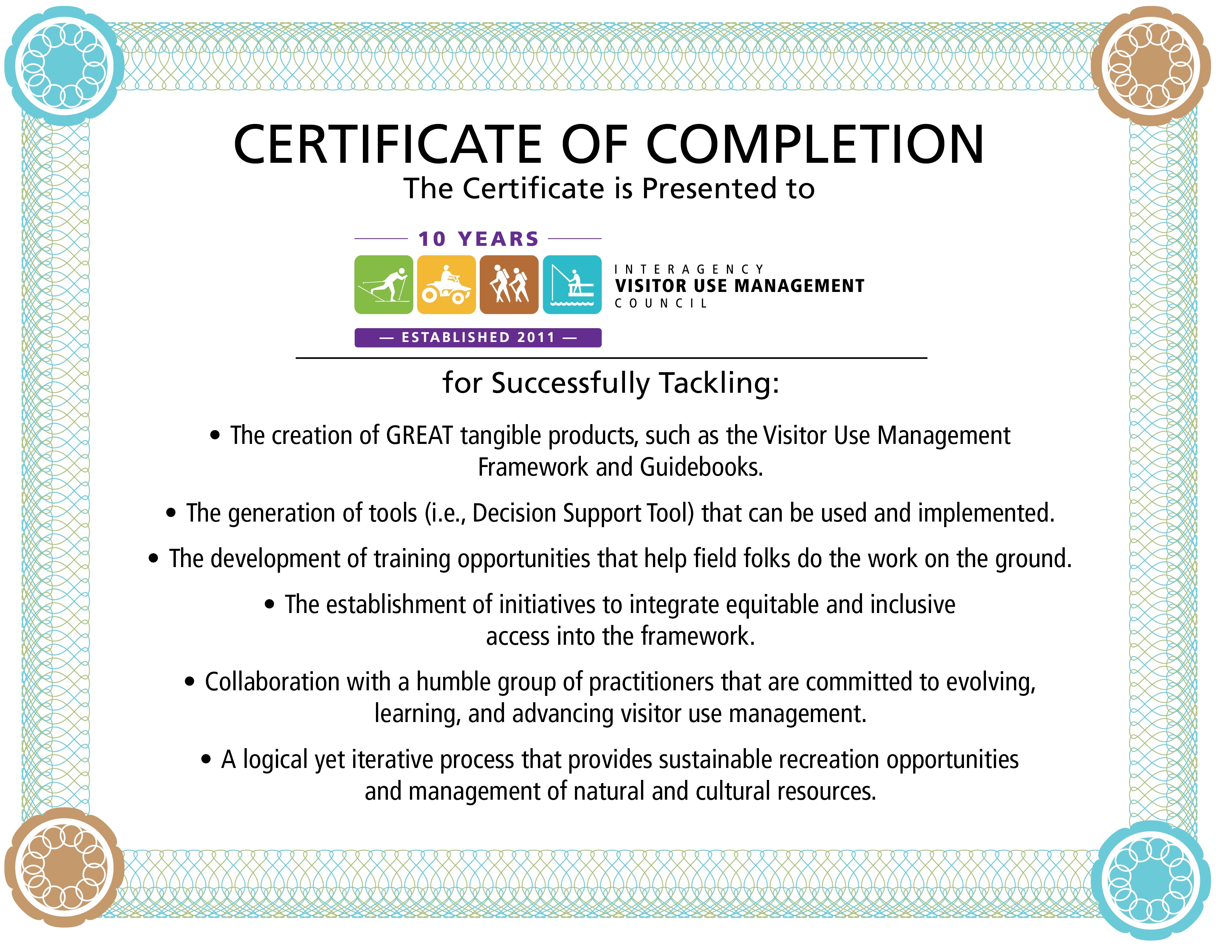 Certificate of Completion